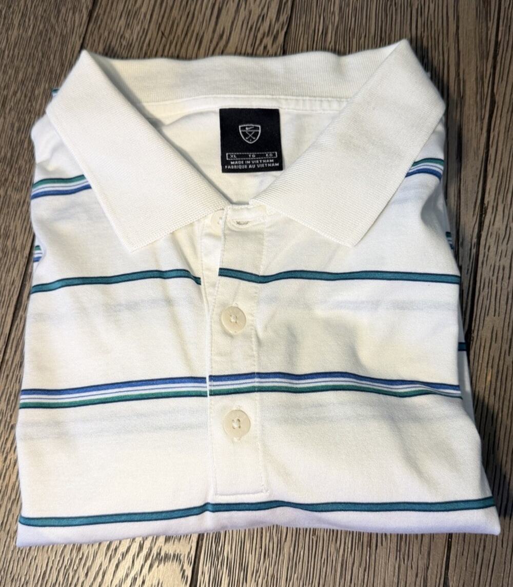 Nike Golf Polo Shirt Mens XL Striped Pebble Creek Golf Polo